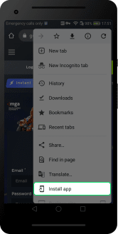 Pwa instruction Android Chrome